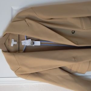 Topshop Camel Tan Brooke Double Breasted Long Oversized Coat Womens 12 Large